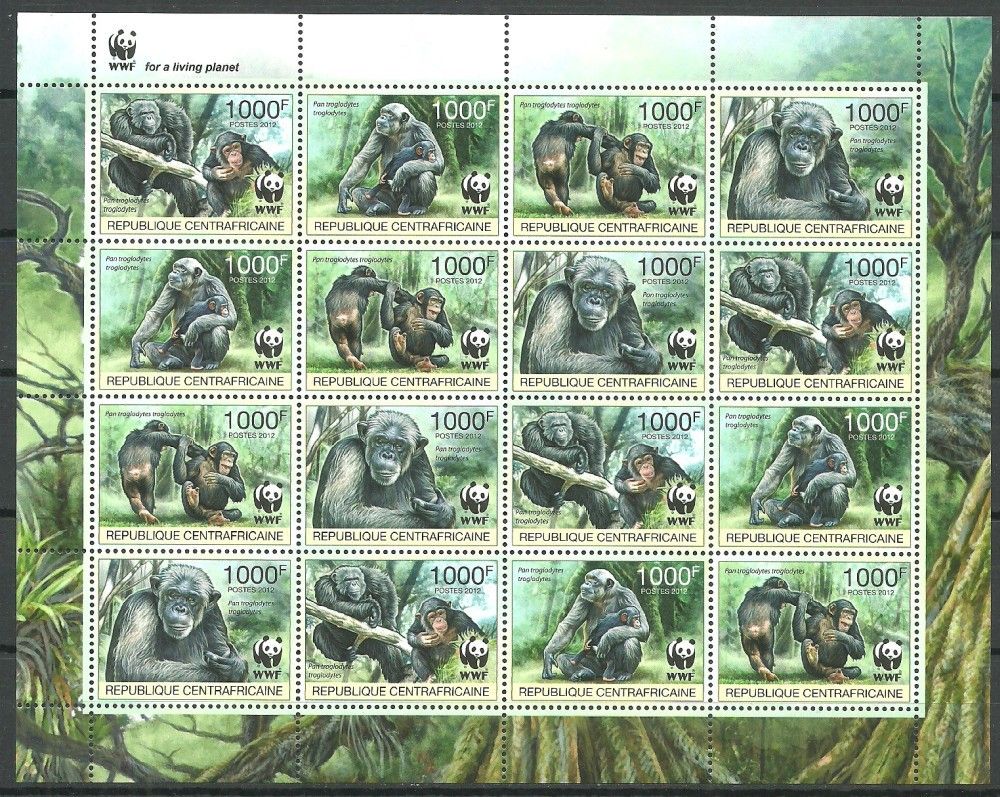 Znaczek Republika Środkowoafrykańska 2012 Mi zd ark 3682-3685 Czyste **