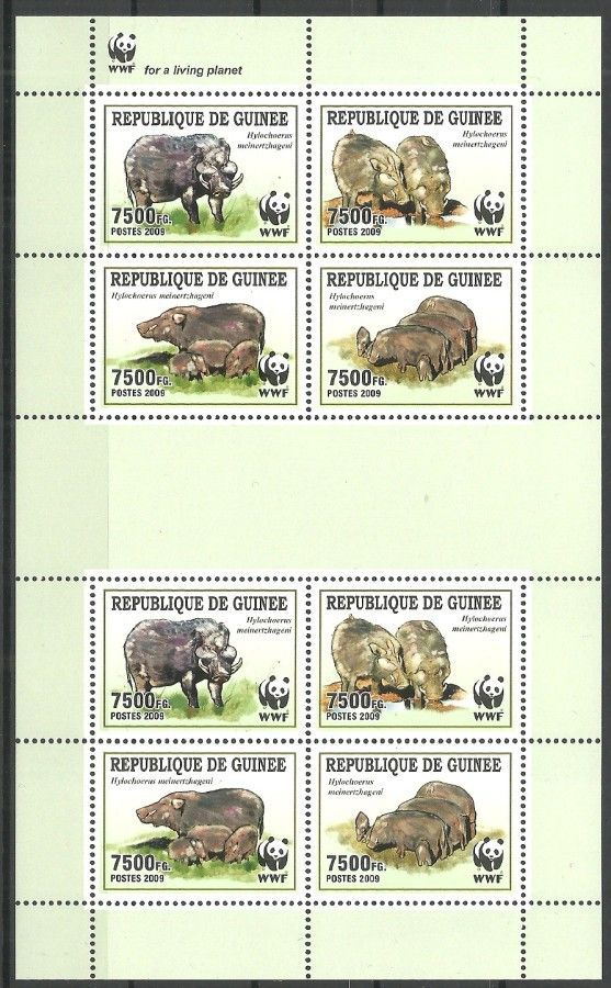 Znaczek Gwinea 2009 Mi ark 6714-6717II Czyste **