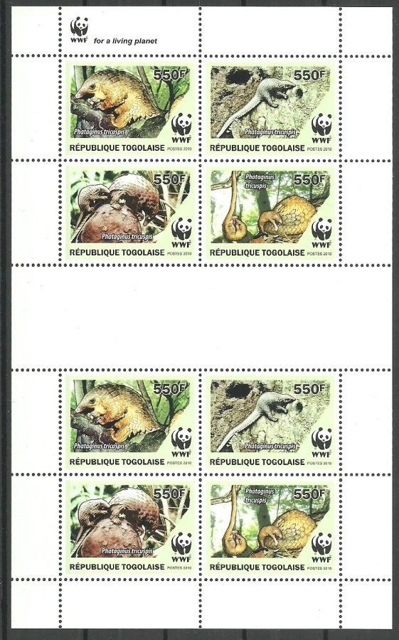 Znaczek Togo 2010 Mi ark 3454-3457II Czyste **