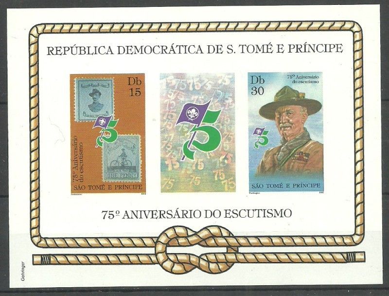 Znaczek Wyspy Św. Tomasza i Książęca 1982 Mi bl 95IB Czyste **