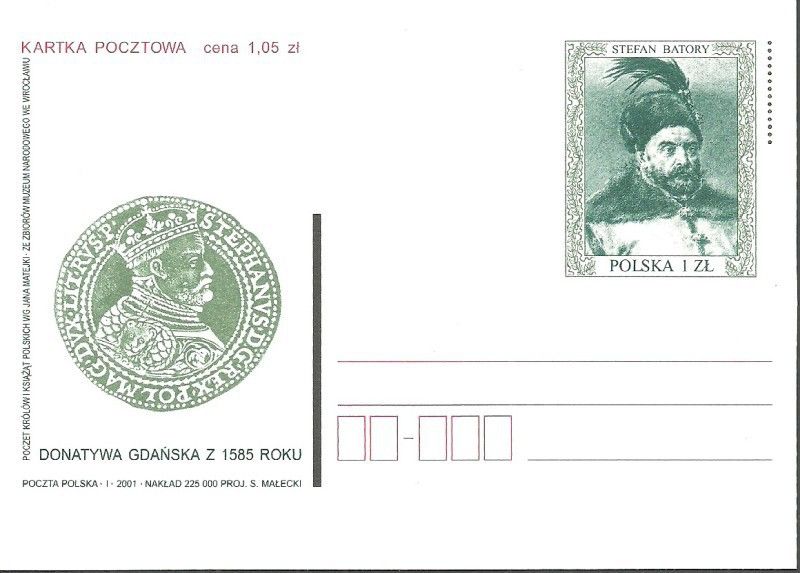 Znaczek Polska 2001 Fi Cp 1242 Całostka pocztowa