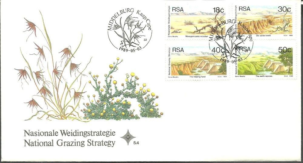 Znaczek Republika Południowej Afryki 1989 Mi 771-774 FDC