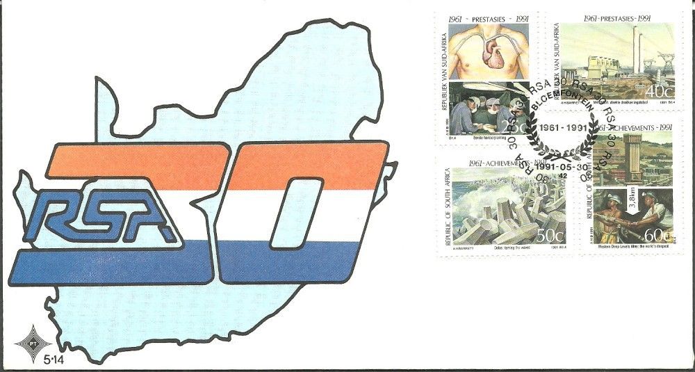 Znaczek Republika Południowej Afryki 1991 Mi 818-821 FDC