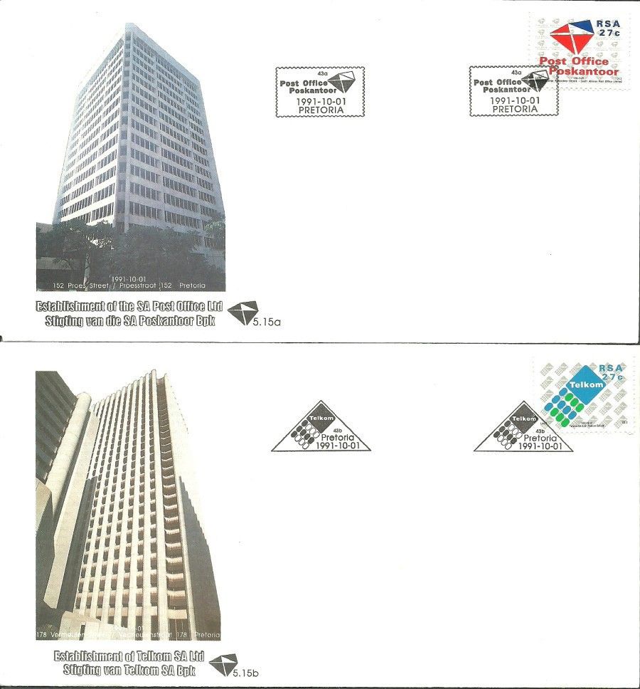 Znaczek Republika Południowej Afryki 1991 Mi 823-824 FDC