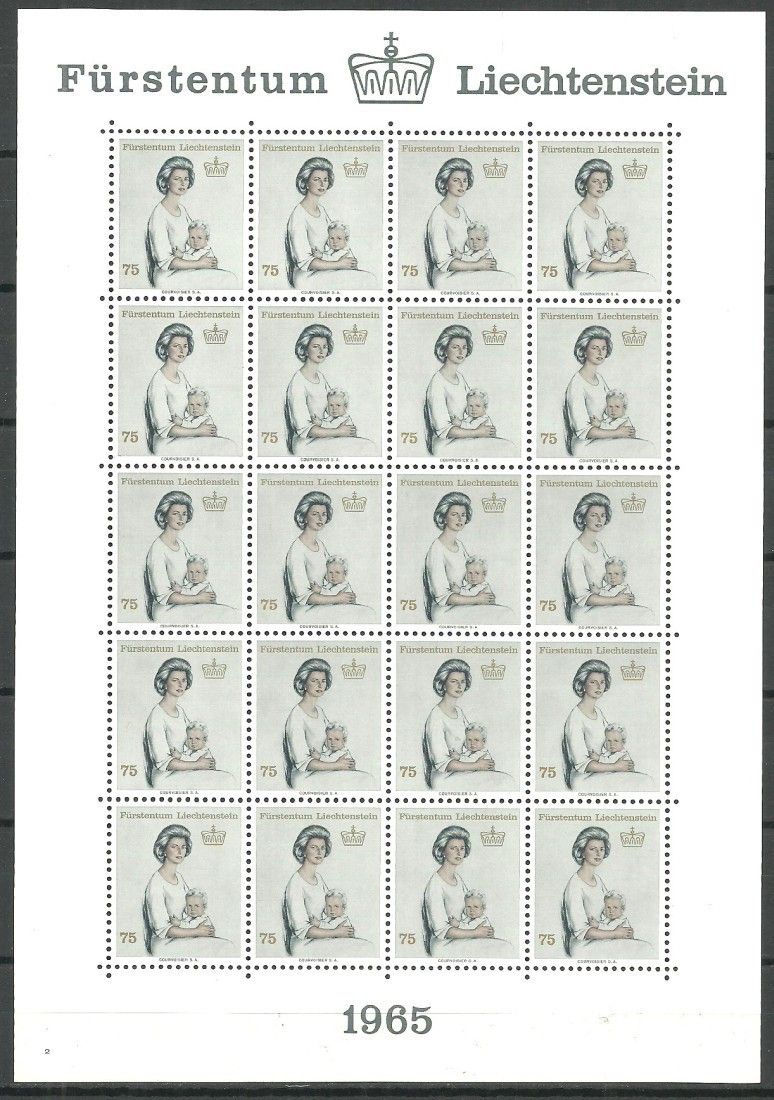 Znaczek Liechtenstein 1965 Mi ark 459 Czyste **