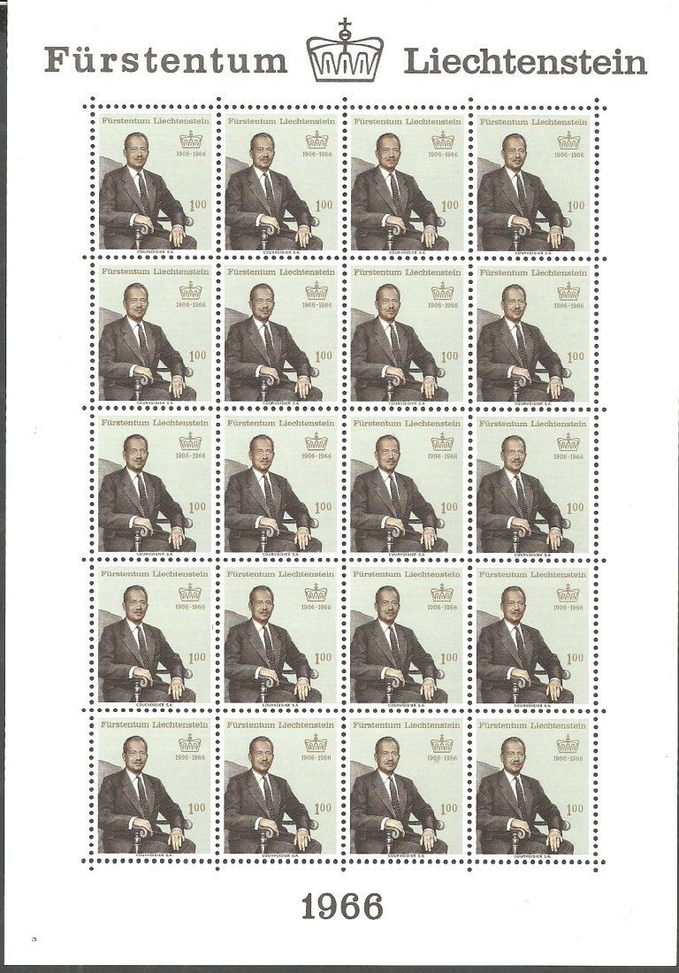Znaczek Liechtenstein 1966 Mi ark 464 Czyste **