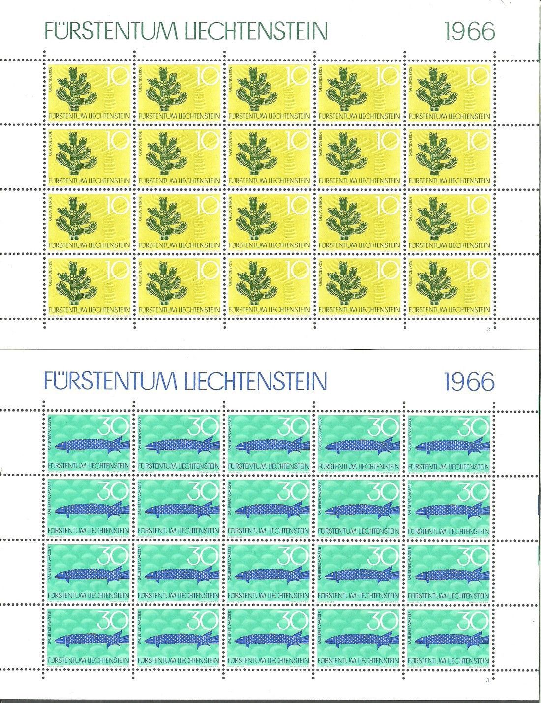 Znaczek Liechtenstein 1966 Mi ark 460-463 Czyste **