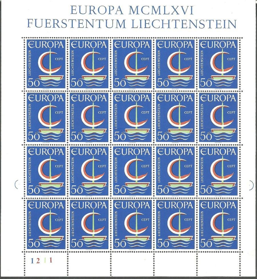 Znaczek Liechtenstein 1966 Mi ark 469 Czyste **