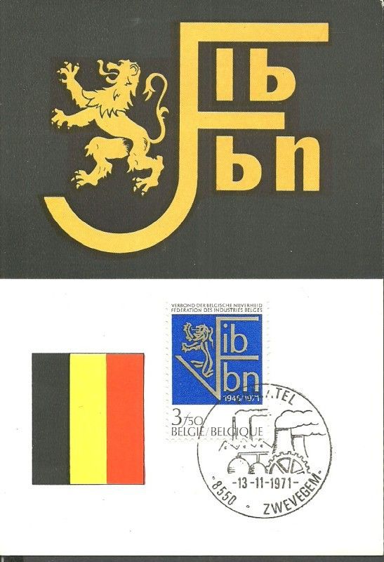 Znaczek Belgia 1971 Mi 1661 Karta Max