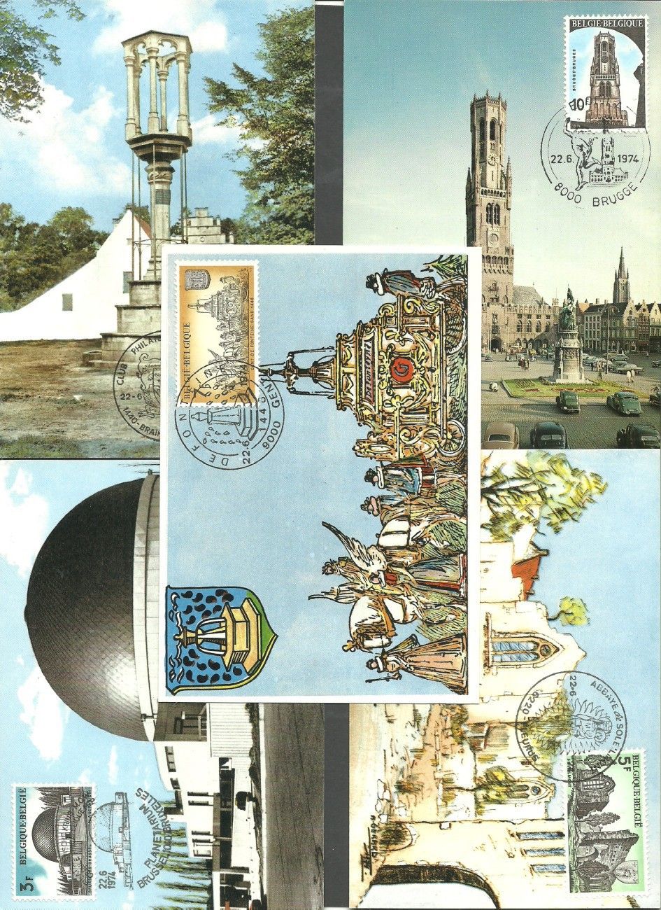 Znaczek Belgia 1974 Mi 1770-1774 Karta Max