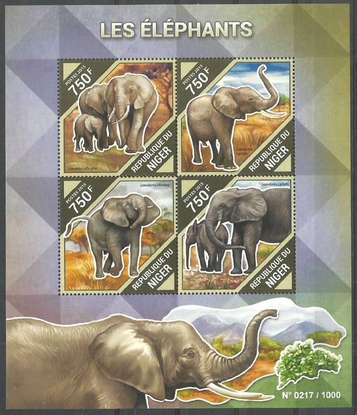 Znaczek Niger 2015 Mi ark 3897-3900 Czyste **