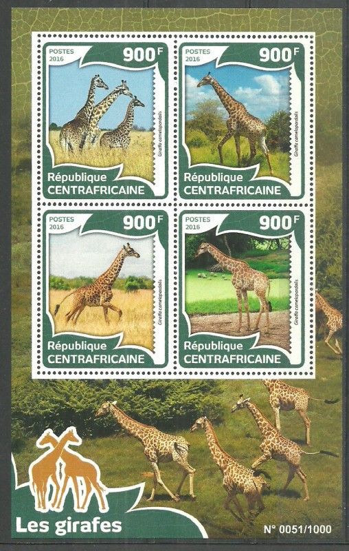 Znaczek Republika Środkowoafrykańska 2016 Mi ark 5975-5978 Czyste **