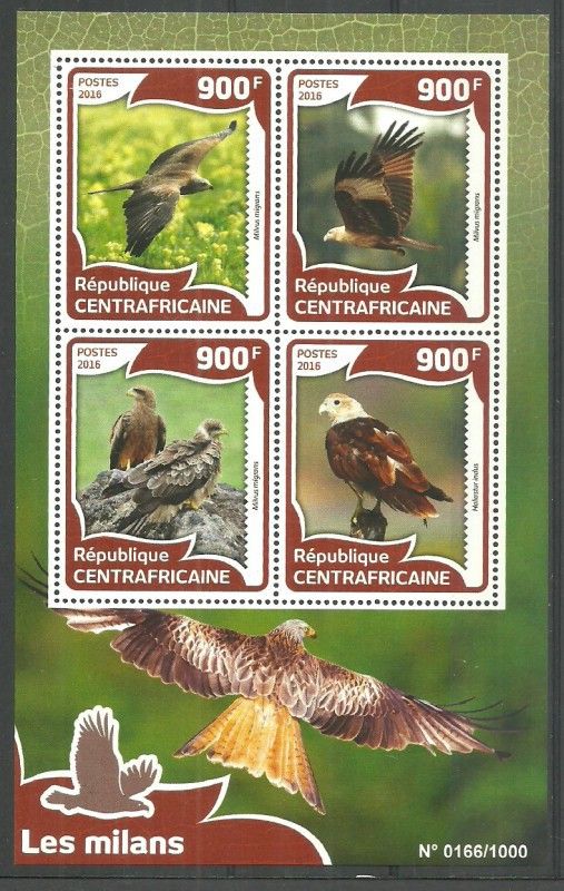 Znaczek Republika Środkowoafrykańska 2016 Mi ark 5985-5988 Czyste **