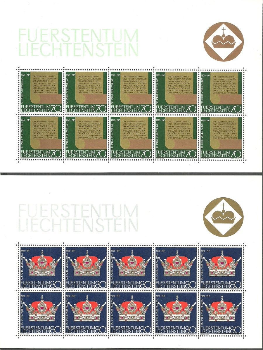 Znaczek Liechtenstein 1971 Mi ark 546-547 Czyste **