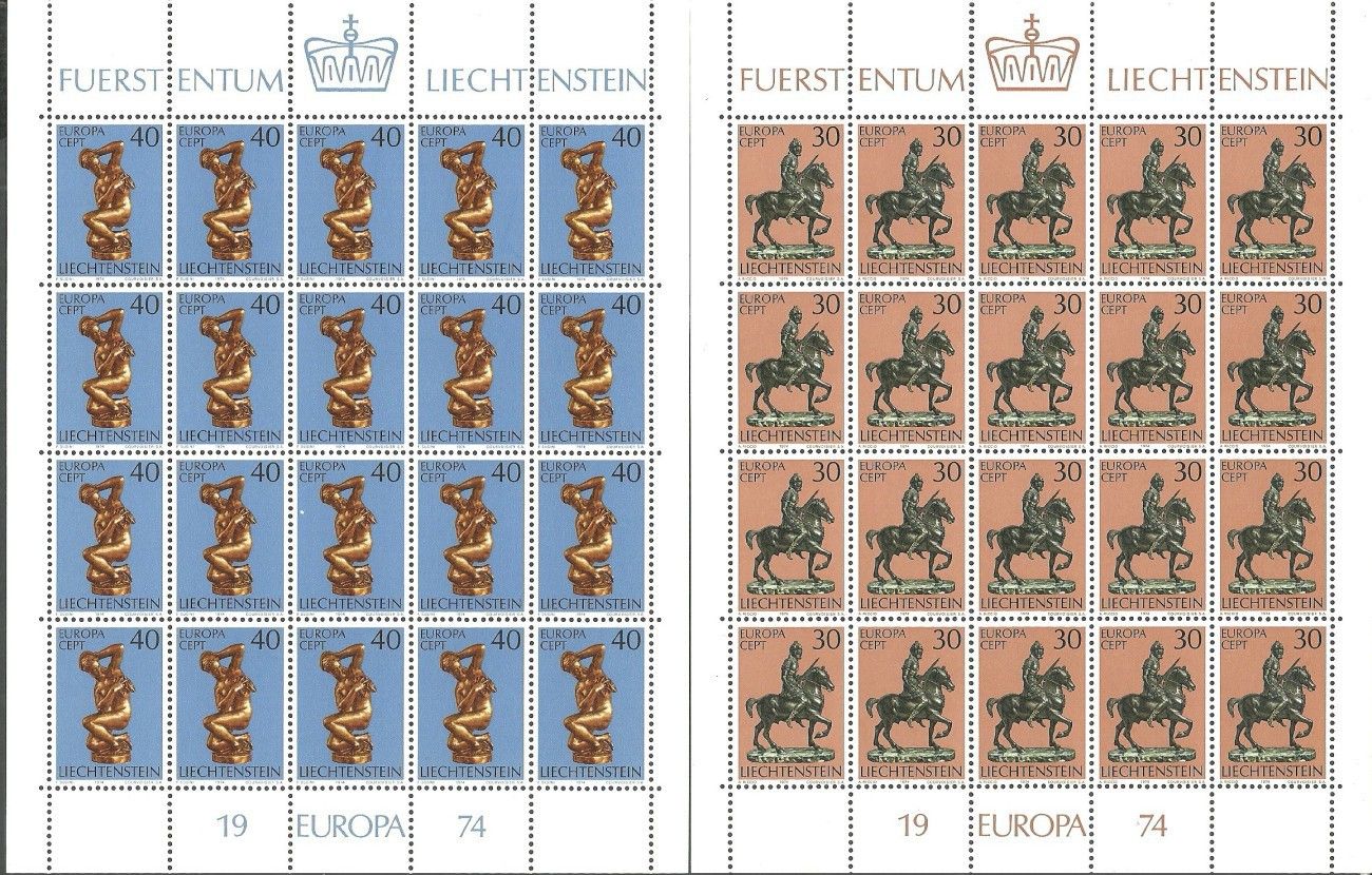 Znaczek Liechtenstein 1974 Mi ark 600-601 Czyste **