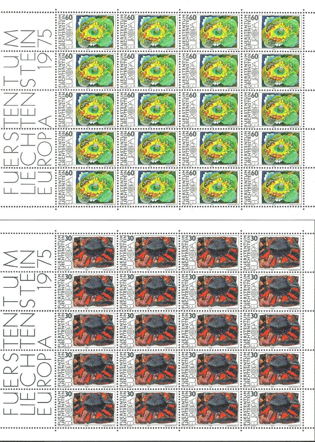 Znaczek Liechtenstein 1975 Mi ark 623-624 Czyste **