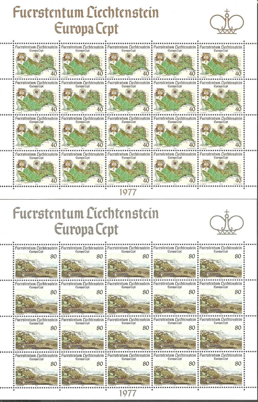Znaczek Liechtenstein 1977 Mi ark 667-668 Czyste **
