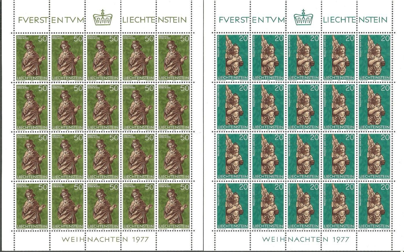 Znaczek Liechtenstein 1977 Mi ark 688-691 Czyste **