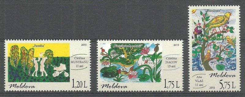 Znaczek Mołdawia 2015 Mi 908-910 Czyste **