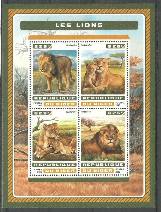 Znaczek Niger 2016 Mi ark 4612-4615 Czyste **