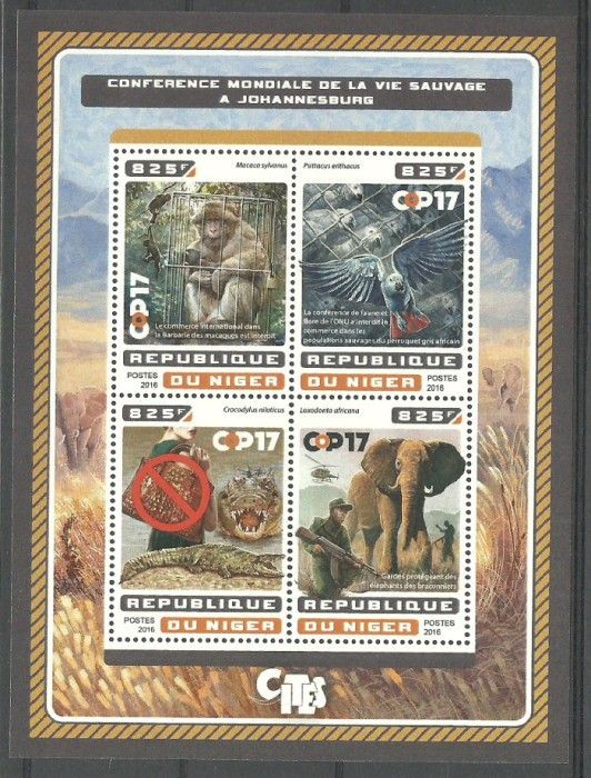 Znaczek Niger 2016 Mi ark 4627-4630 Czyste **