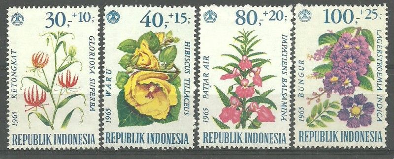 Znaczek Indonezja 1965 Mi 499-502 Czyste **