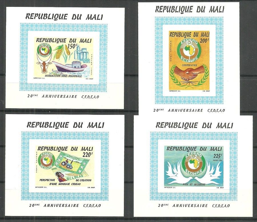 Znaczek Mali 1995 Mi LX 1343-1346B Czyste **