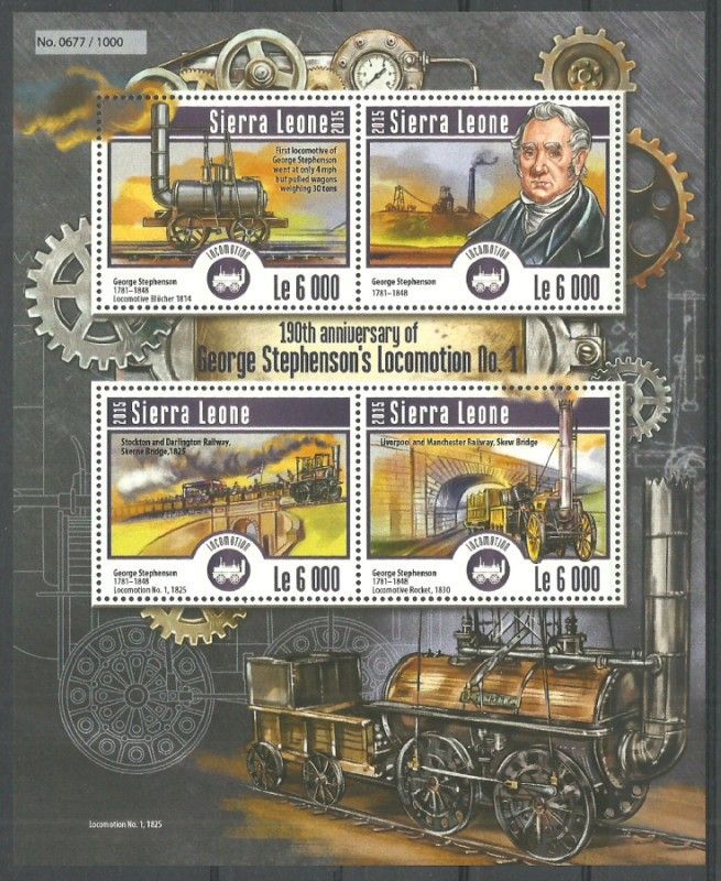 Znaczek Sierra Leone 2015 Mi ark 6224-6227 Czyste **
