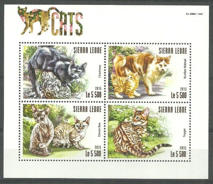 Znaczek Sierra Leone 2015 Mi ark 6402-6405 Czyste **