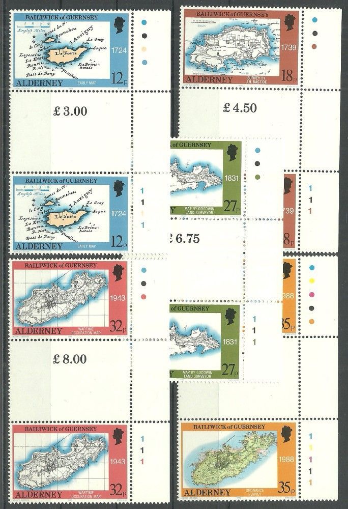Znaczek Alderney 1989 Mi 37-41 Czyste **