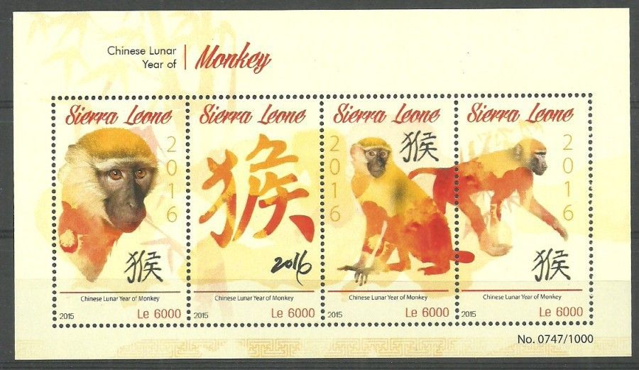 Znaczek Sierra Leone 2015 Mi ark 6697-6700 Czyste **