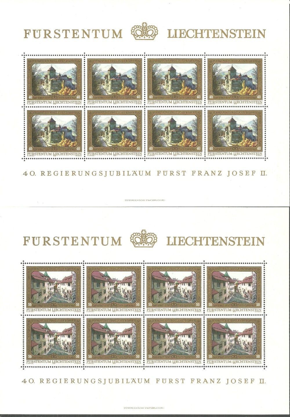 Znaczek Liechtenstein 1978 Mi ark 706-709 Czyste **