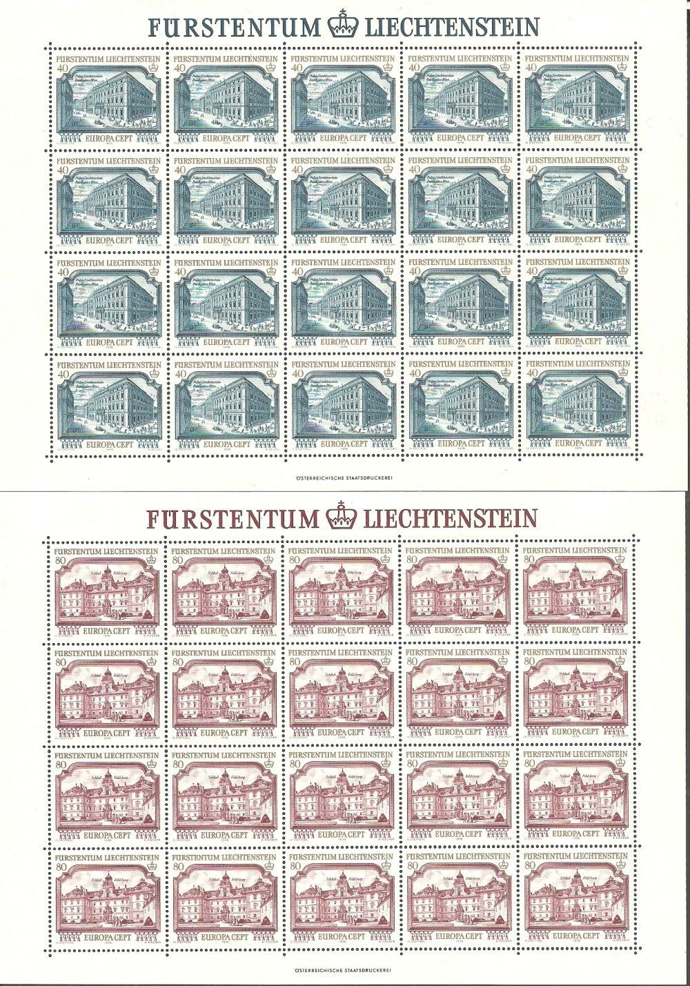 Znaczek Liechtenstein 1978 Mi ark 692-693 Czyste **
