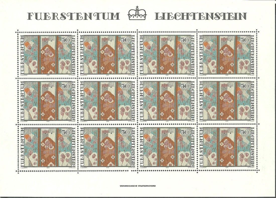 Znaczek Liechtenstein 1979 Mi ark 739 Czyste **