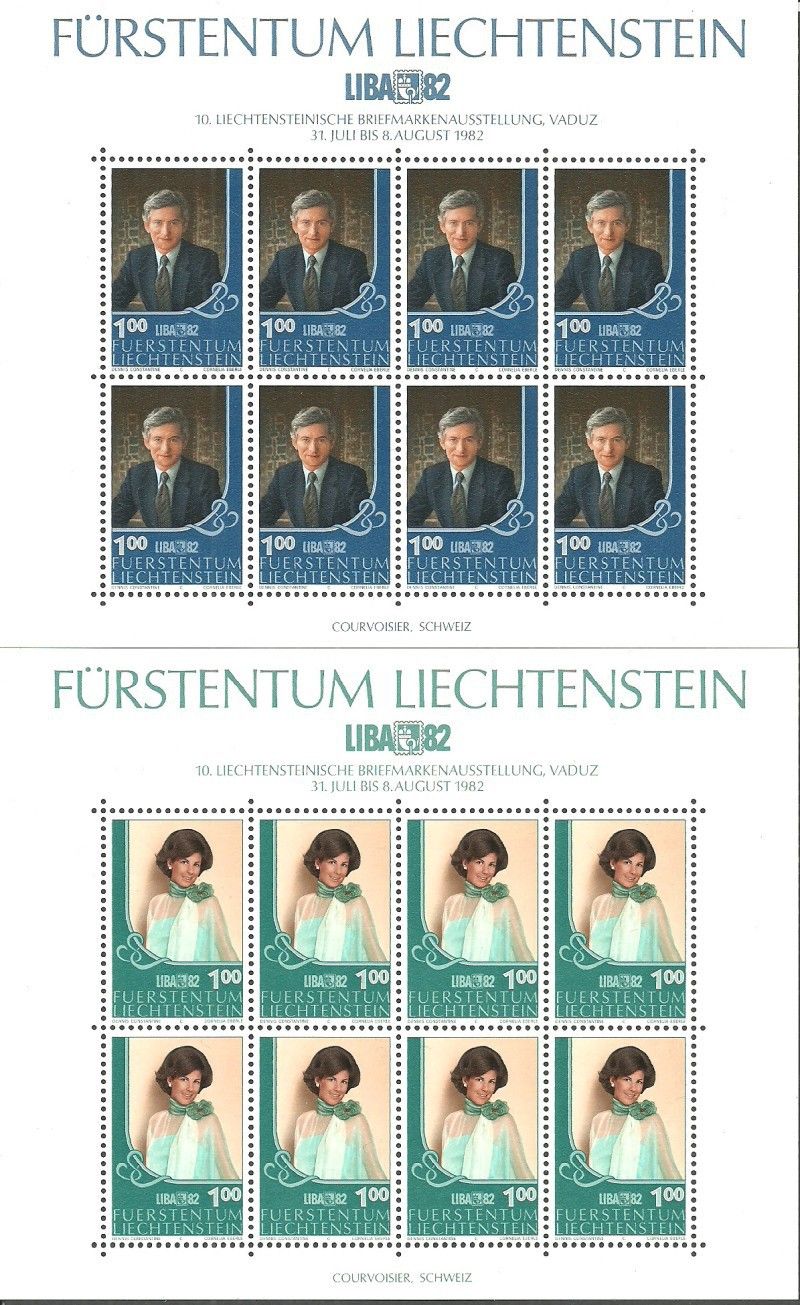 Znaczek Liechtenstein 1982 Mi ark 797-798 Czyste **