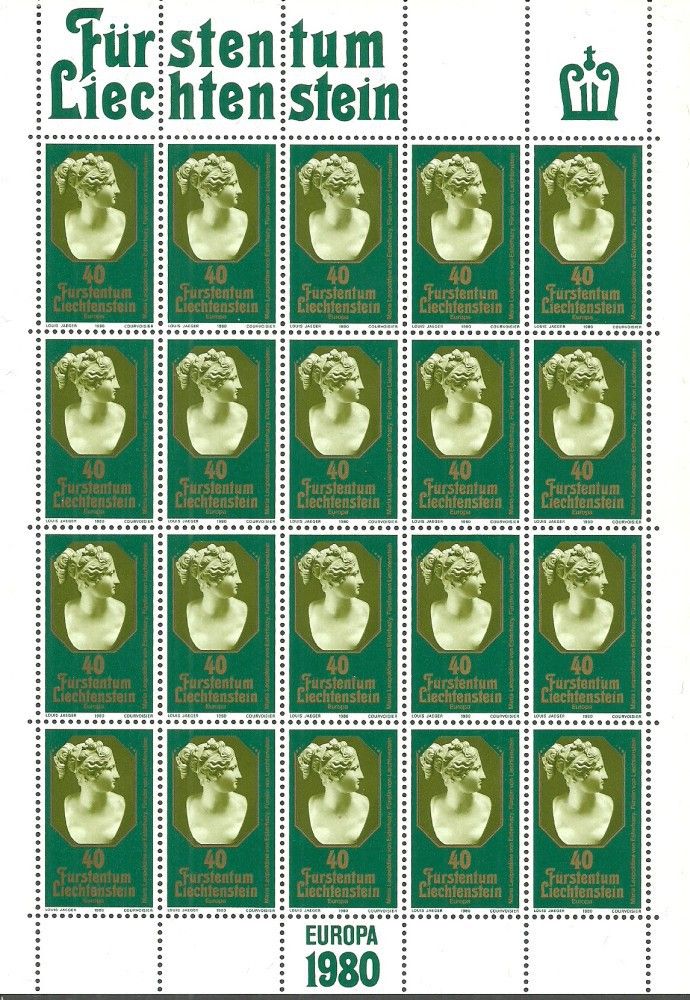 Znaczek Liechtenstein 1980 Mi ark741 Czyste **