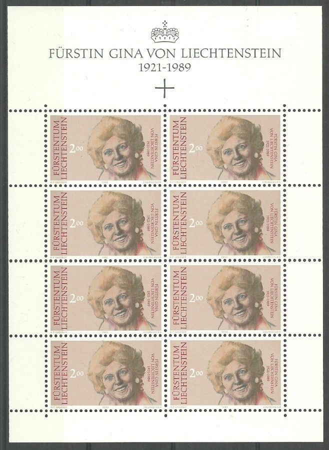 Znaczek Liechtenstein 1990 Mi ark 988 Czyste **