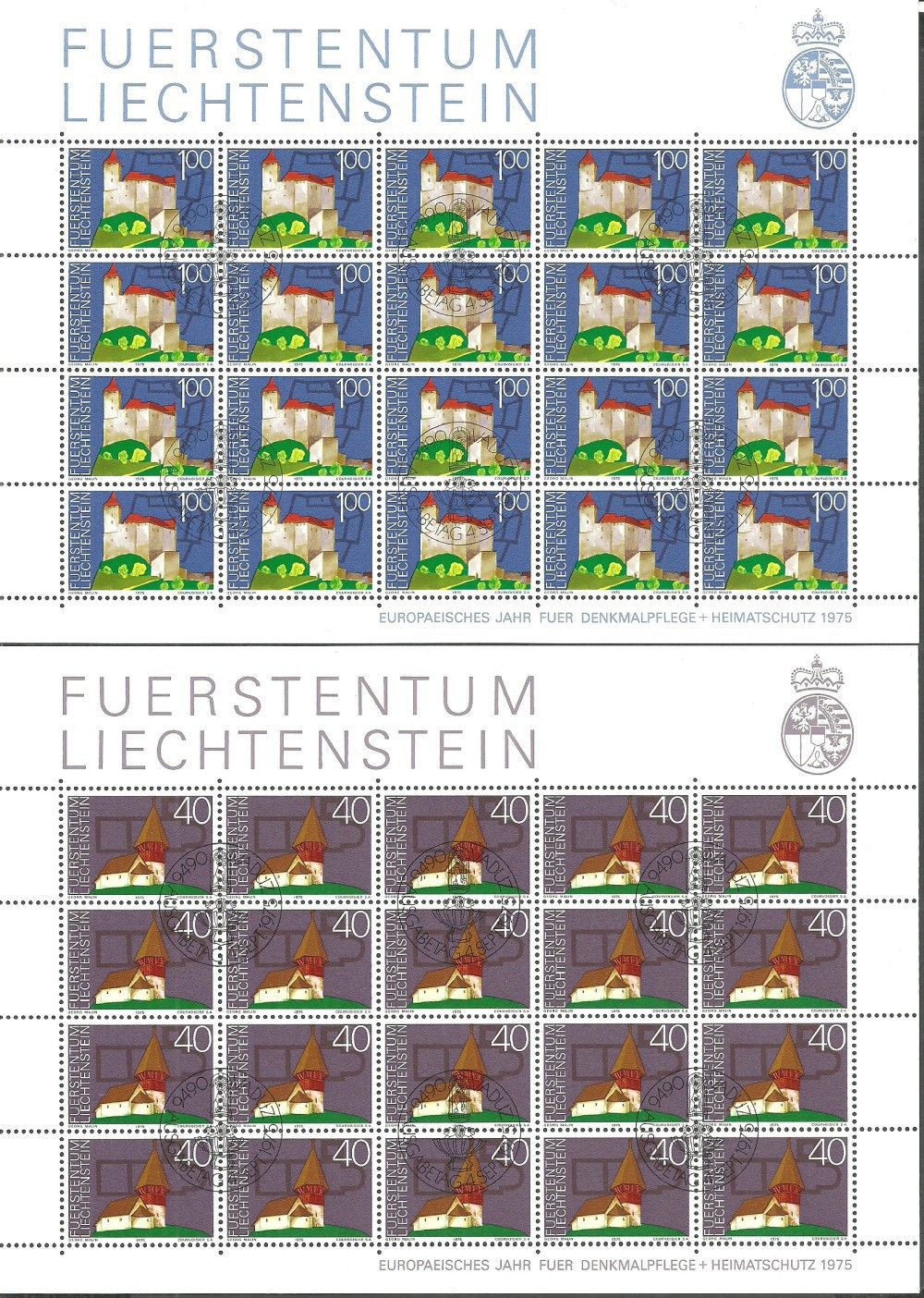 Znaczek Liechtenstein 1975 Mi abo ark 630-633 Stemplowane