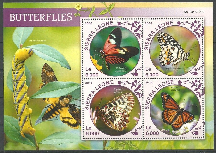 Znaczek Sierra Leone 2016 Mi ark 6813-6816 Czyste **