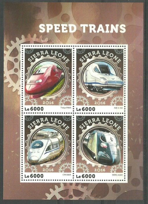 Znaczek Sierra Leone 2016 Mi ark 7128-7131 Czyste **