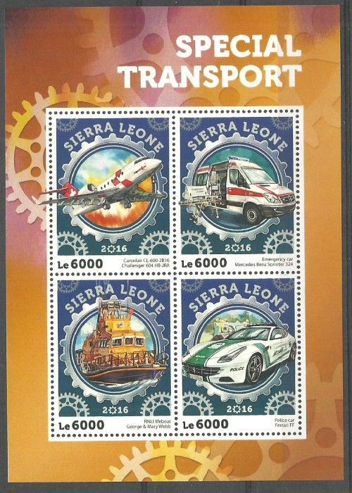 Znaczek Sierra Leone 2016 Mi ark 7133-7136 Czyste **