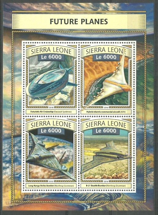 Znaczek Sierra Leone 2016 Mi ark 7883-7886 Czyste **