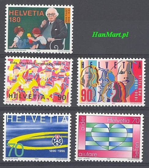 Znaczek Szwajcaria 1996 Mi 1571-1575 Czyste **