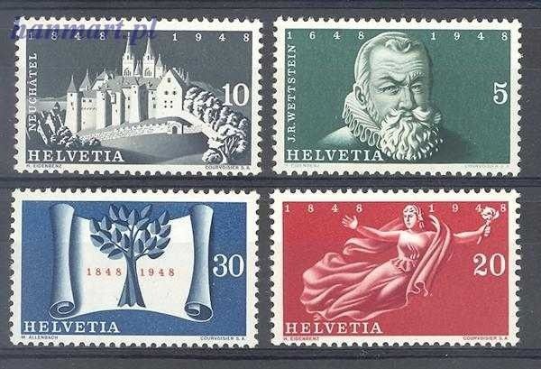 Znaczek Szwajcaria 1948 Mi 496-499 Czyste **
