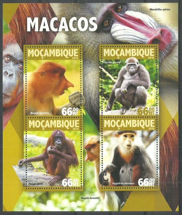 Znaczek Mozambik 2016 Mi ark 8344-8347 Czyste **