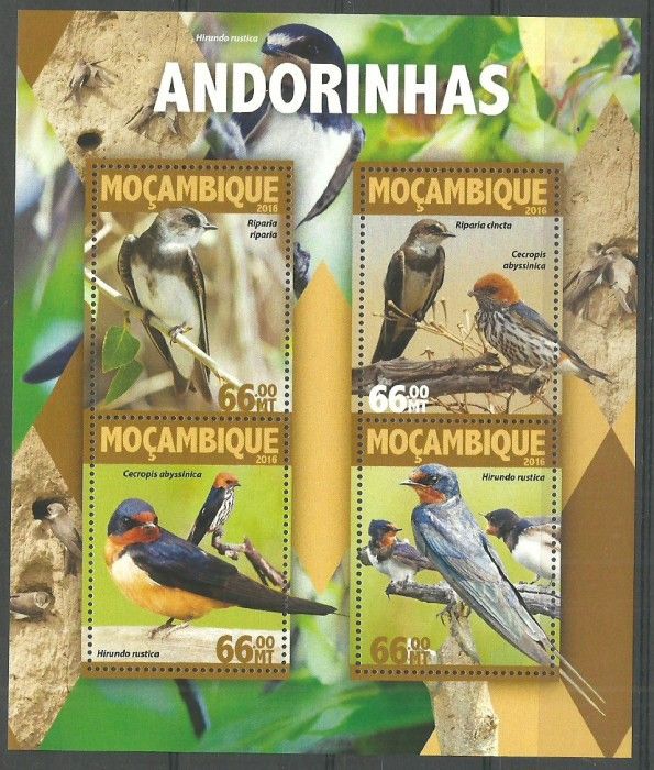 Znaczek Mozambik 2016 Mi ark 8404-8407 Czyste **