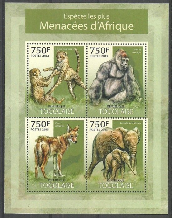 Znaczek Togo 2013 Mi ark 4911-4914 Czyste **