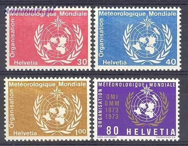 Znaczek Szwajcaria 1973 Mi wmo 10-13 Czyste **