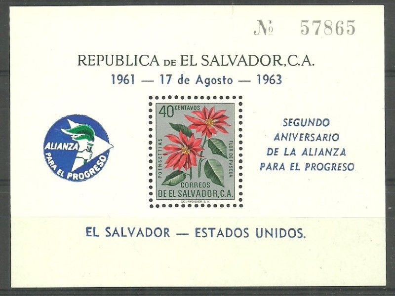 Znaczek Salwador 1963 Mi bl 16 Czyste **