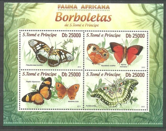 Znaczek Wyspy Św. Tomasza i Książęca 2013 Mi ark 5066-5069 Czyste **